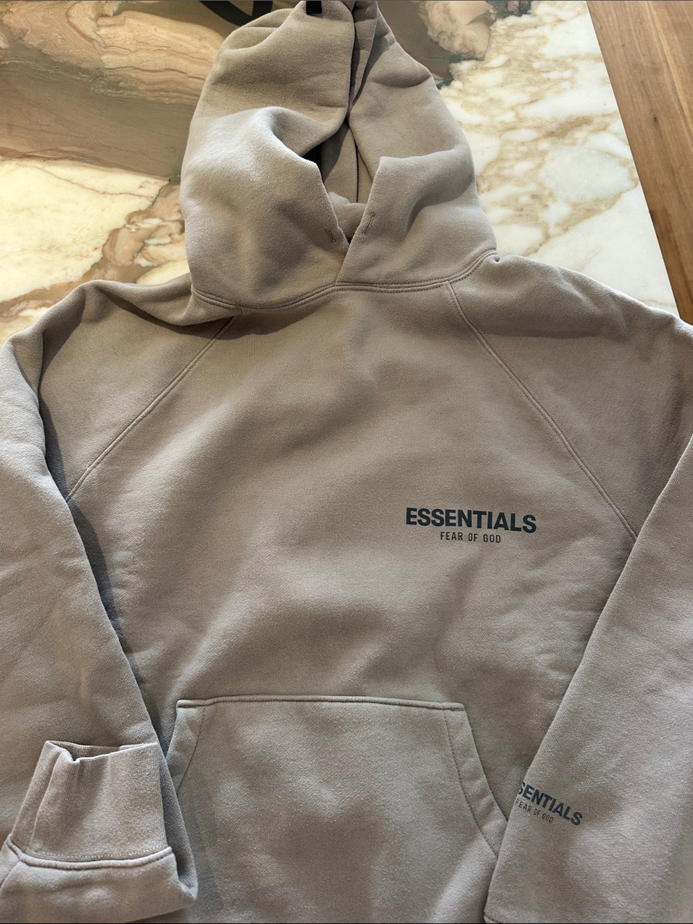 Fear of God ESSENTIALS Men’s Taupe/Grey Pullover Hoodie